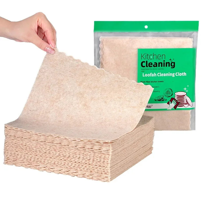 Natural Loofah Cellulose Cleaning Cloths - 5 Pack Reusable Dish Towels
