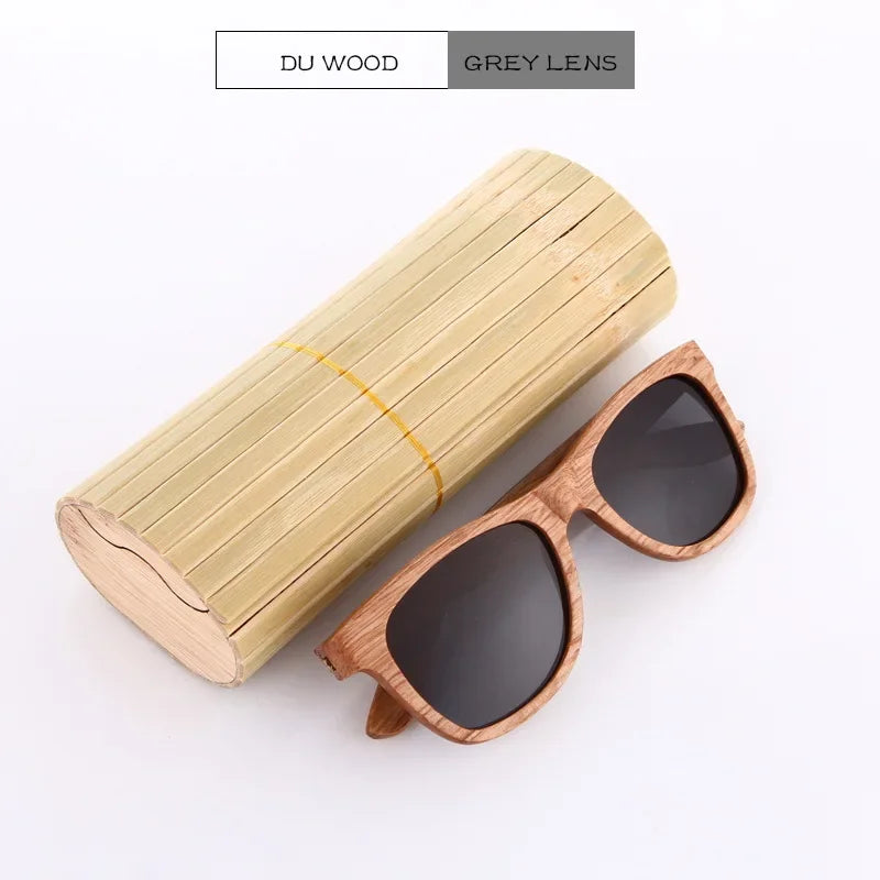Bamboo Wood Polarized Sunglasses – UV400 Retro Pilot Style