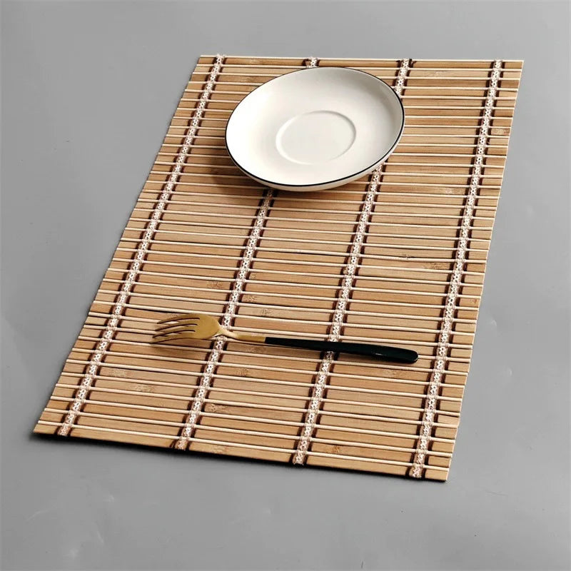 Natural Bamboo Placemats Set of 4 | Anti-Slip & Heat-Resistant | 30×45cm | ILVISEST