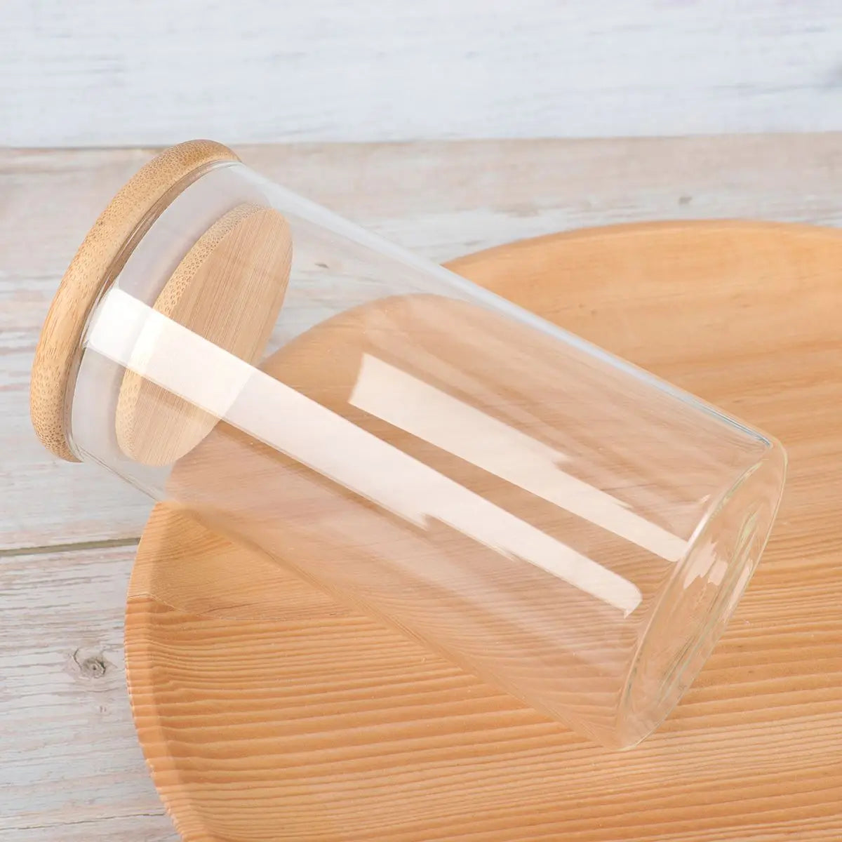 Airtight Glass Storage Jar with Bamboo Lid | Tea, Coffee, Spices & More