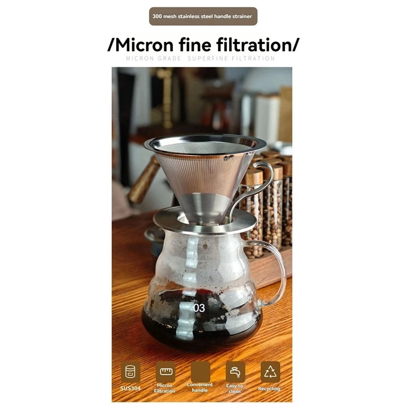 Reusable Stainless Steel Pour-Over Coffee Filter