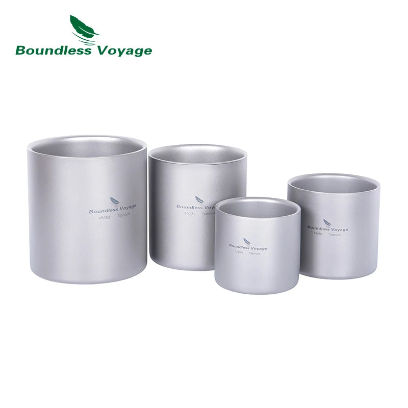 Boundless Voyage Titanium Double-Wall Mug – 120, 180 or 450 ml