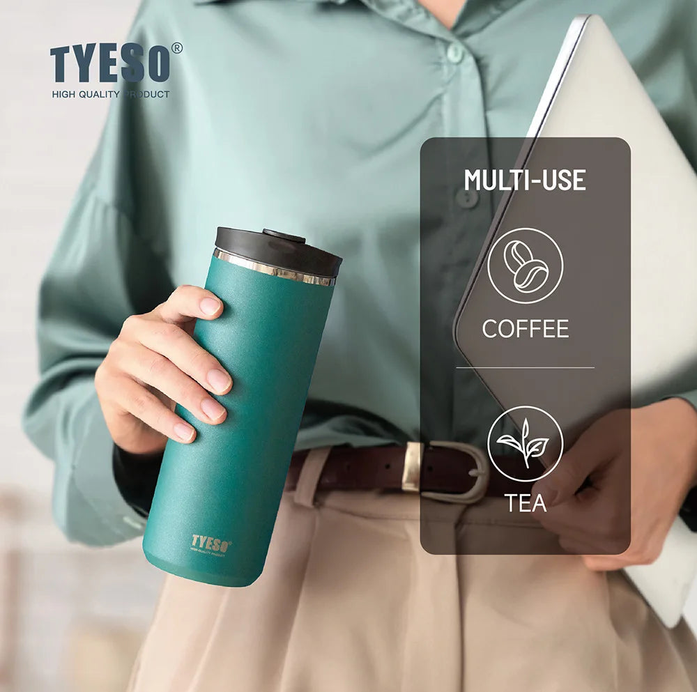 Tyeso French Press Travel Mug | 304 Steel | Cold Brew & Tea Infuser | 600ml or 750ml