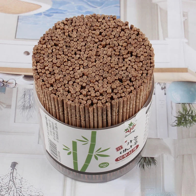 Carbonized Bamboo Toothpicks - 800 Pack Eco-Friendly Disposable Dental Picks