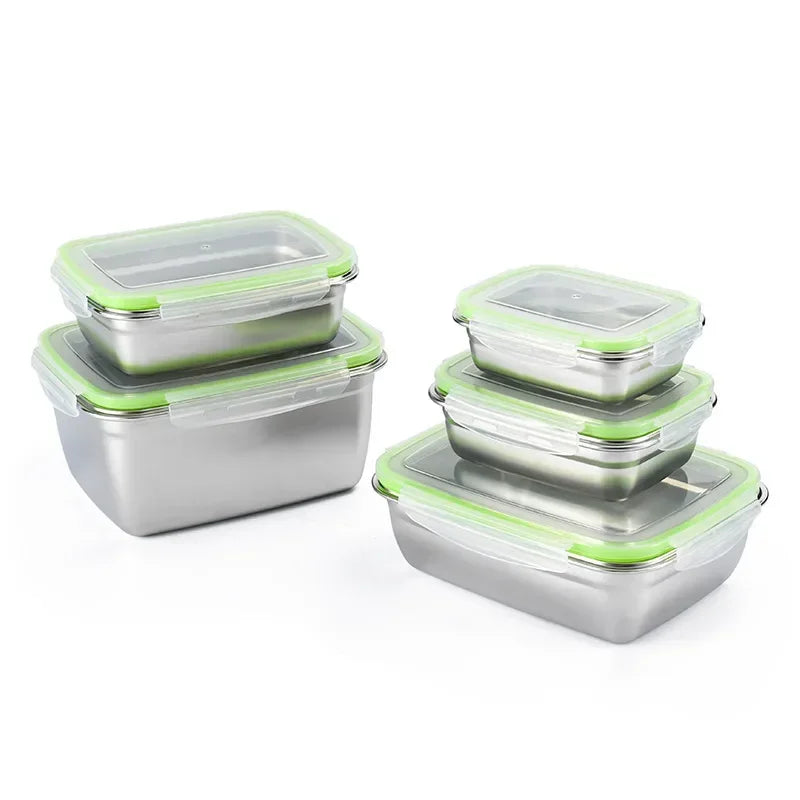 Stainless Steel Food Storage Container with Airtight Seal - 850ml