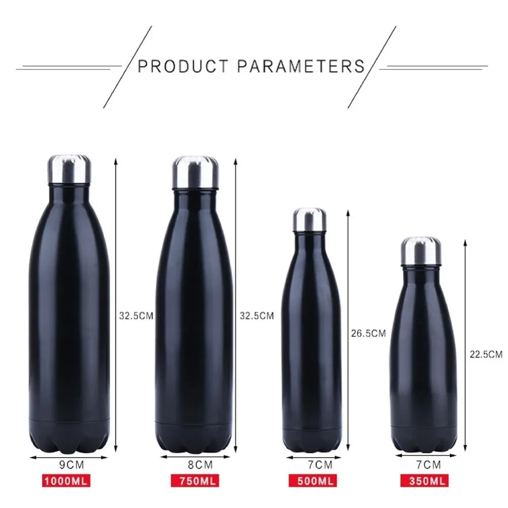 Insulated Vacuum Water Bottle – 304 Stainless Steel | 350ml, 500ml, 750ml & 1000ml