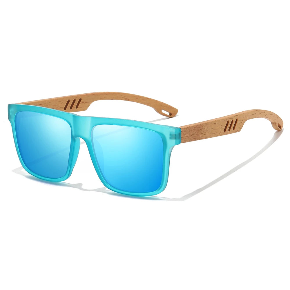Bamboo Wood Polarized Driving Sunglasses – UV400 Pilot Style