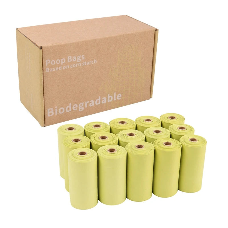 Biodegradable Compostable Pet Poop Bags – Corn Starch, PLA & PBAT | 1 to 24 Rolls