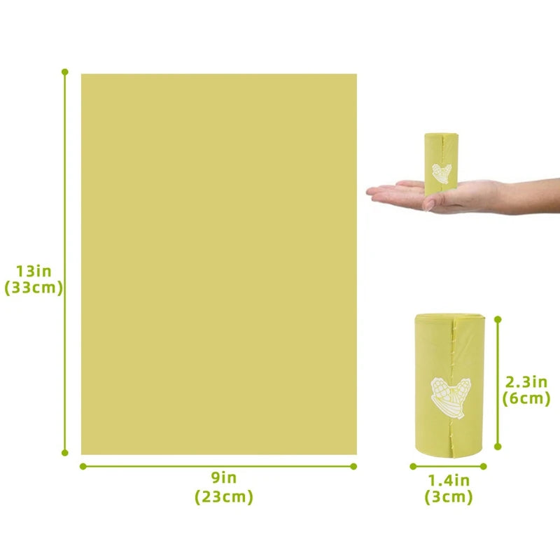 Biodegradable Compostable Pet Poop Bags – Corn Starch, PLA & PBAT | 1 to 24 Rolls