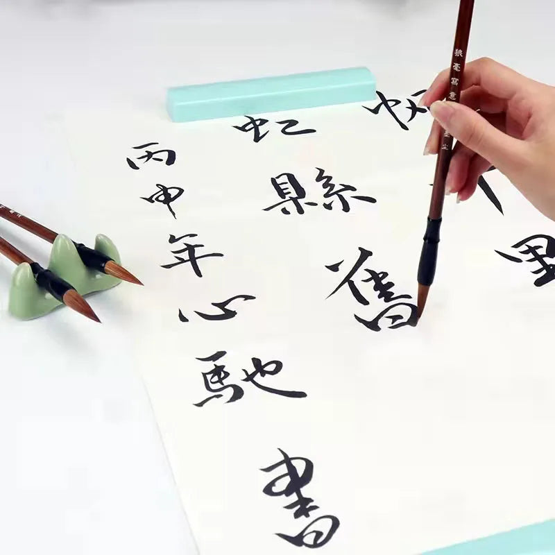 Chinese Calligraphy Brush Set of 3 | Bamboo Handle | Wool or Weasel Hair | CICILEVEI