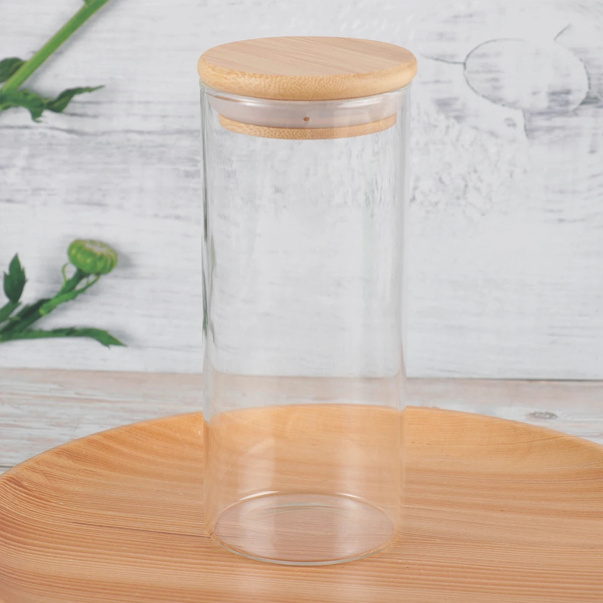 Airtight Glass Storage Jar with Bamboo Lid | Tea, Coffee, Spices & More