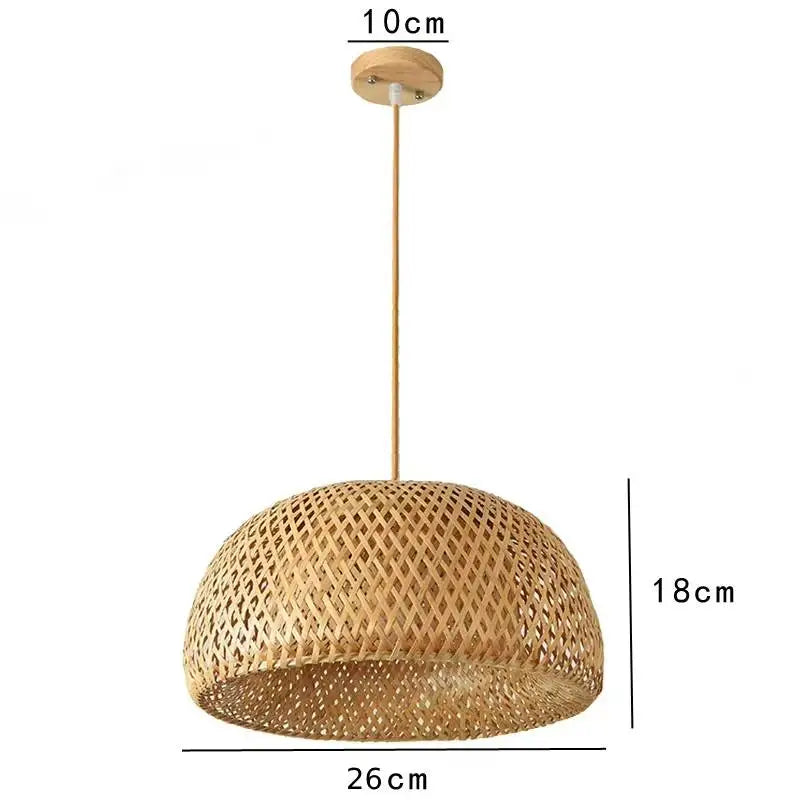 26cm Hand-Woven Bamboo Pendant Light | Warm or Cool White | ZODOLAMP