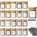 Borosilicate Glass Spice Jars with Bamboo Lids | Set of 5 or 12 | 75ml