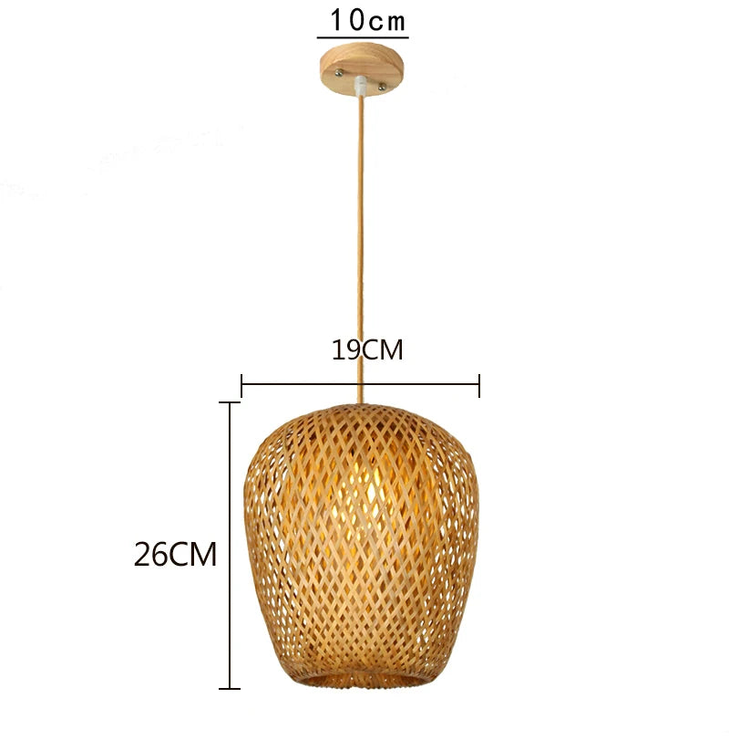 Hand-Woven Bamboo Pendant Light | Natural Wood Lampshade | ZODOLAMP