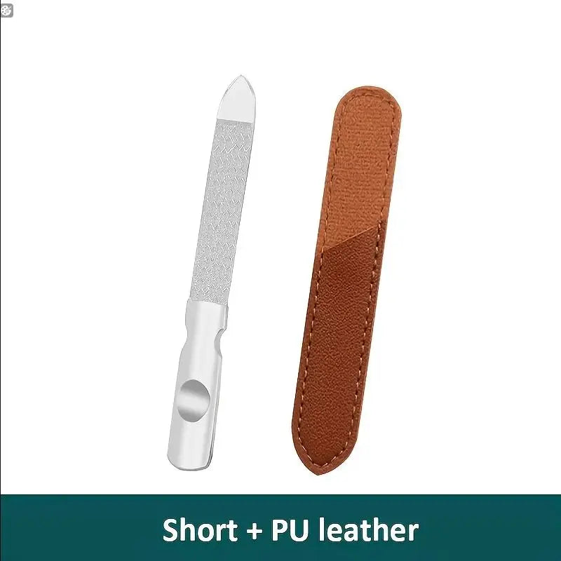 Stainless Steel Nail File with Bamboo Handle | Double-Sided