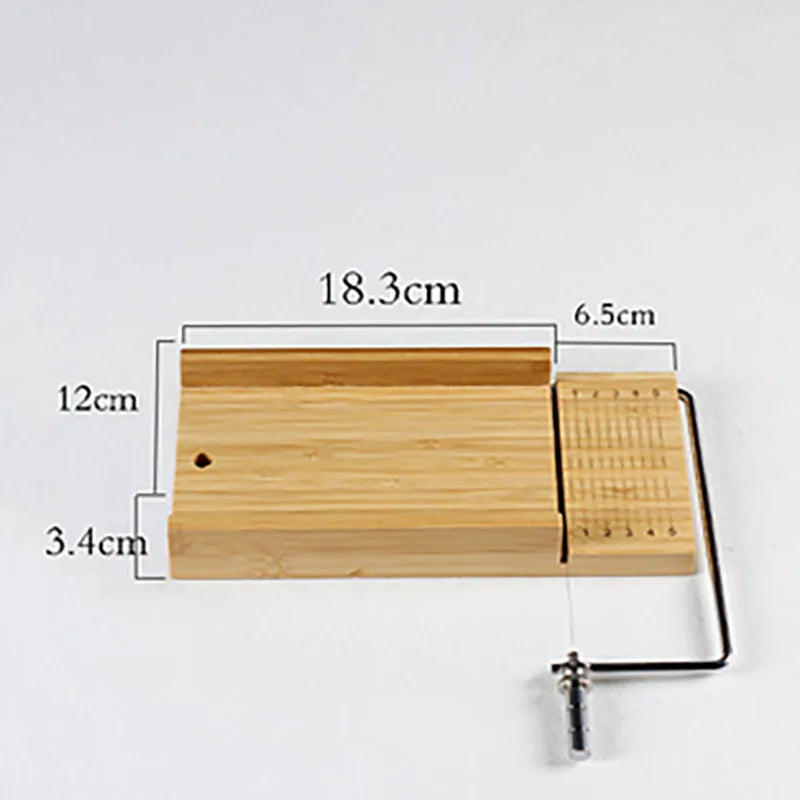 Bamboo Soap Cutter Set | Wire Slicer, Beveler & Size Scale | DIY Soap Making Tool