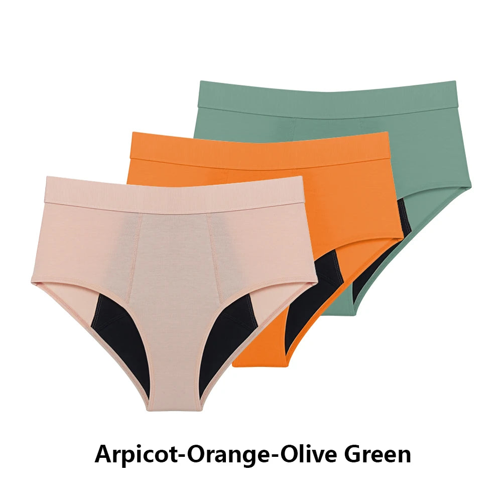 High-Waist Period Underwear – Heavy Flow, Bamboo Viscose & Cotton | 3-Pack, S–XXL