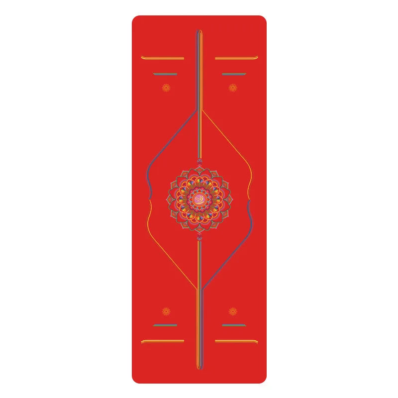 PU and Rubber Yoga Mat with Alignment Guide Lines, 5 mm