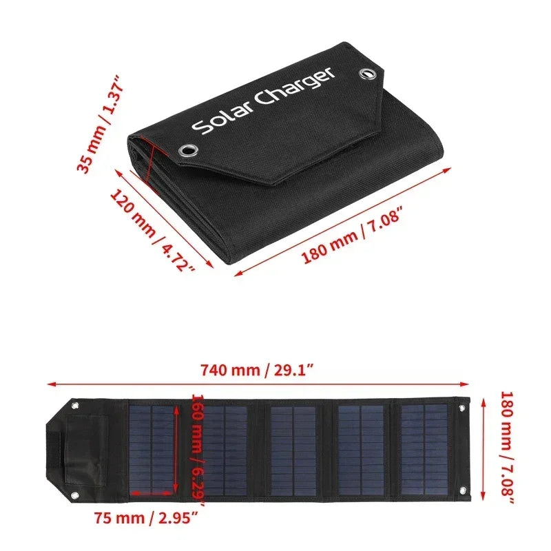 Foldable Solar Panel Charger 60W / 80W / 100W | USB 5V | luxuglow
