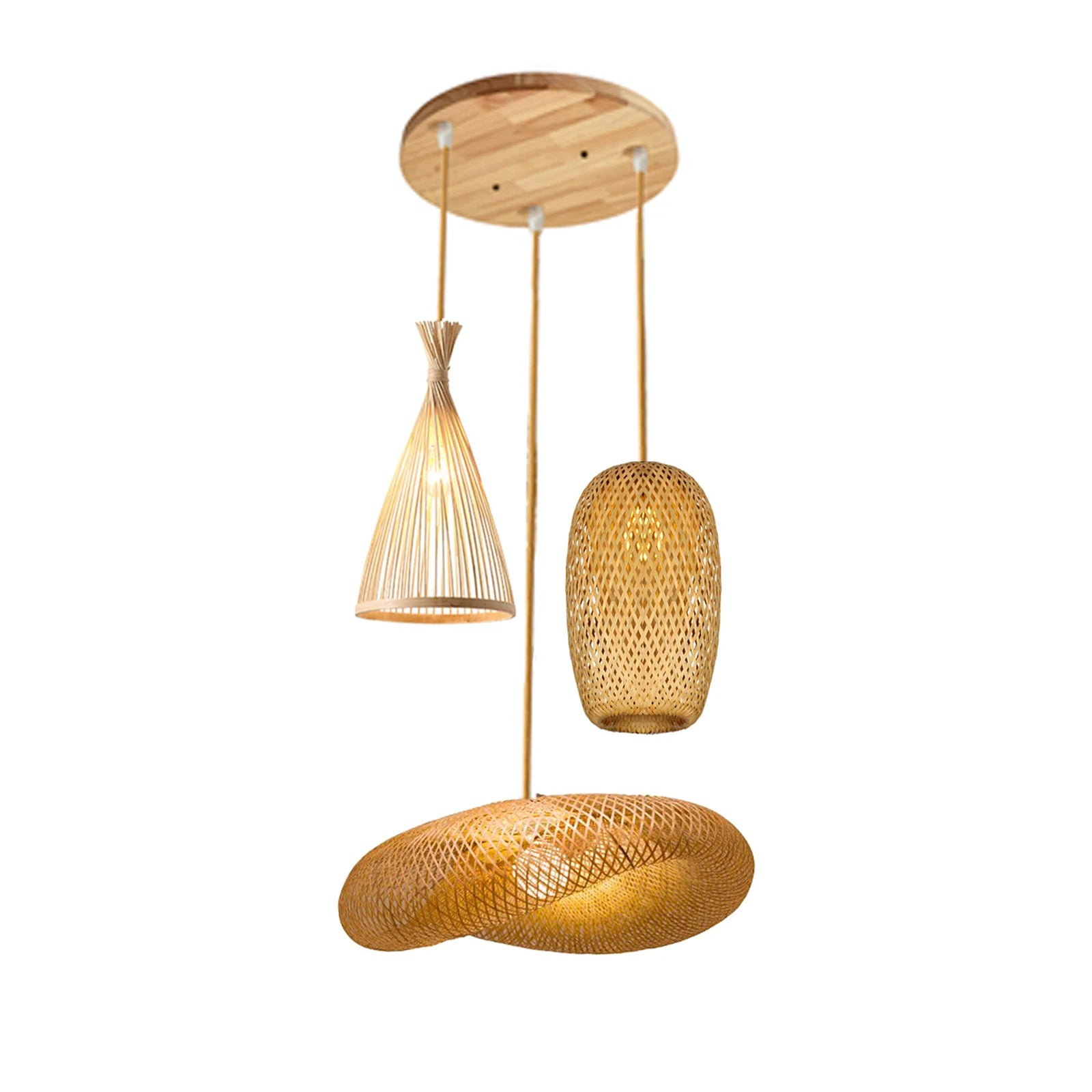 Hand-Woven Bamboo Pendant Light | Natural Wood Lampshade | ZODOLAMP