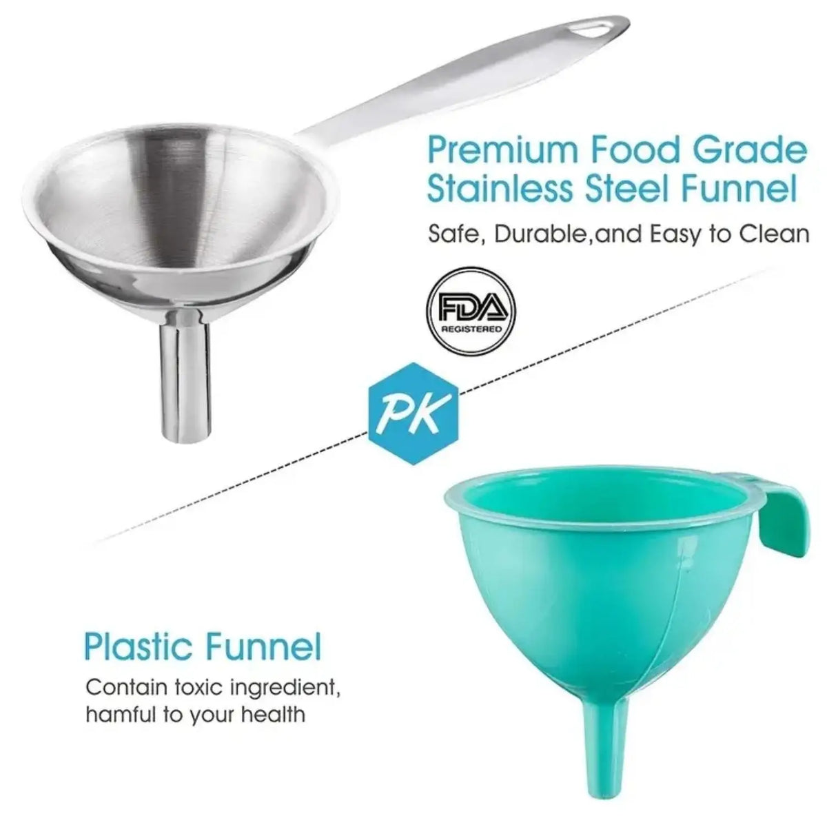 3-Piece Small Stainless Steel Funnel Set