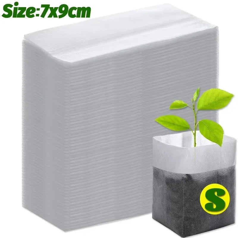 Biodegradable Non-Woven Nursery Seedling Bags | 3 Sizes | 100–500 Pcs | Grow Pots