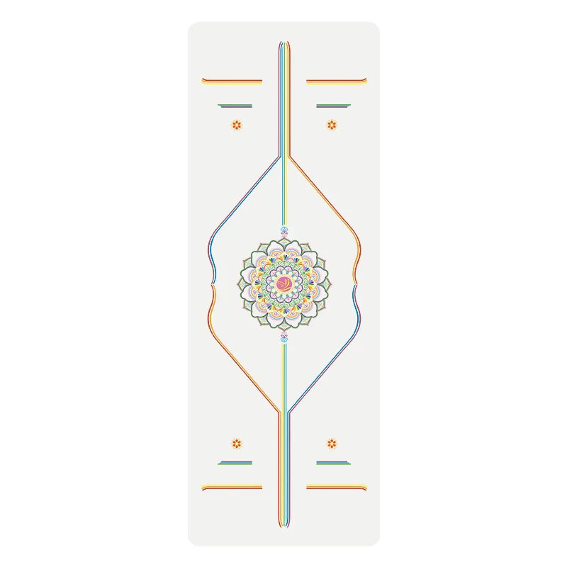 PU and Rubber Yoga Mat with Alignment Guide Lines, 5 mm