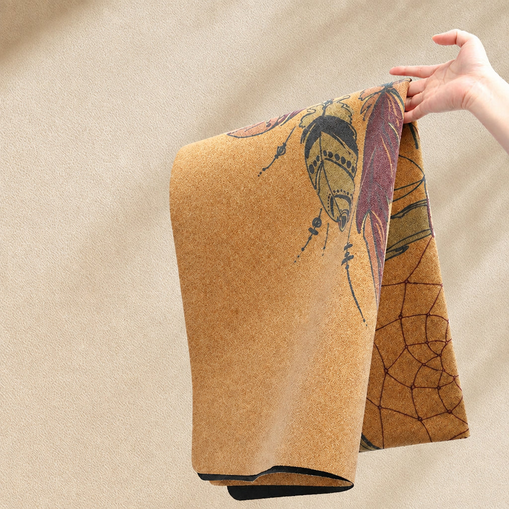 Foldable Cork and Rubber Yoga Mat, 183 × 61 cm