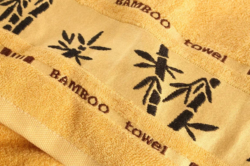 Bamboo Fibre Face & Hand Towel | Quick-Dry | 33×75cm | Green, White & Yellow