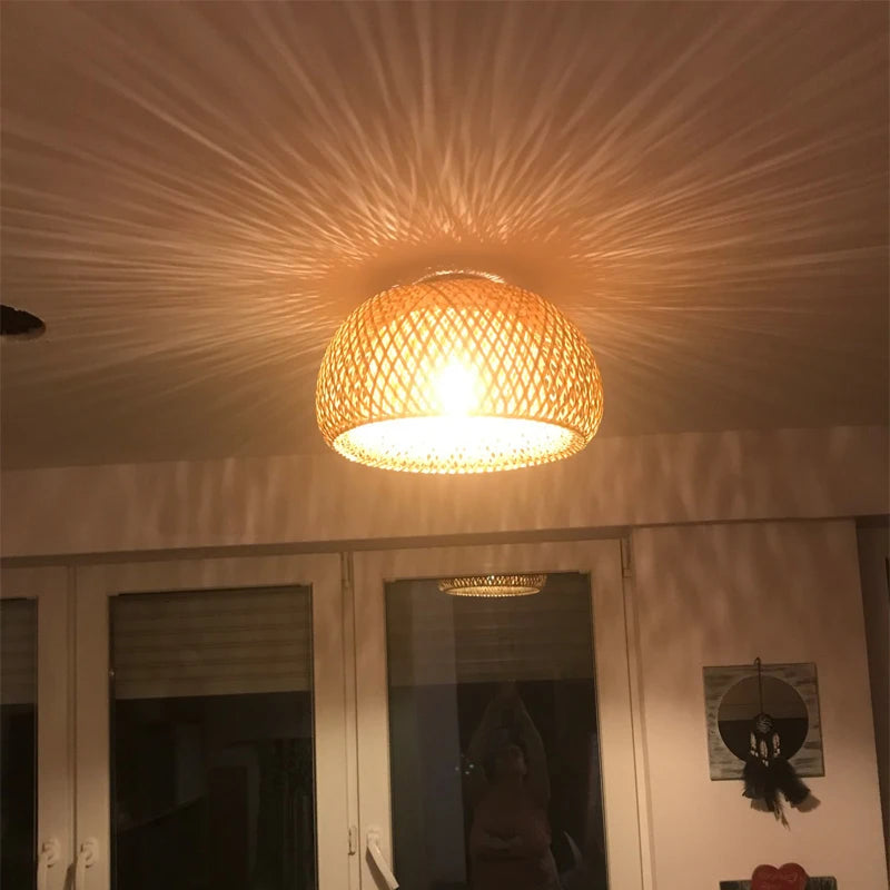 Hand-Woven Bamboo Pendant Light | Natural Wood Lampshade | ZODOLAMP