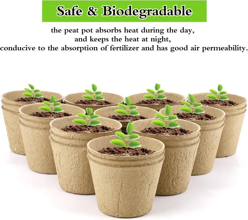 Biodegradable Paper Pulp Seedling Cups | Round & Square | 4 Styles | Packs of 10–50