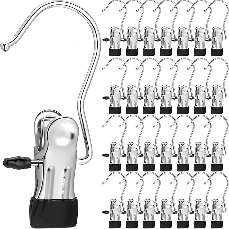 Stainless Steel Clothes Pegs | Set of 10, 20 or 30 | Black, Beige, Pink & Green