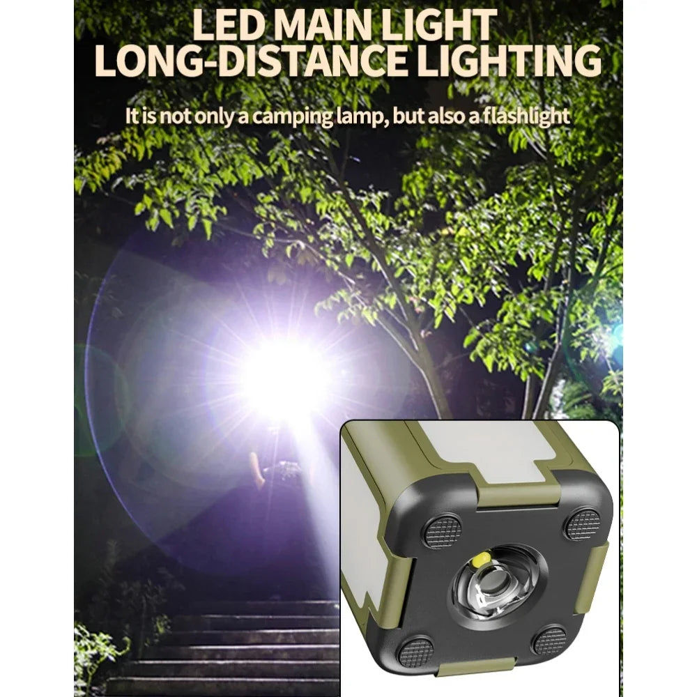 Solar Camping Lantern with Power Bank & 6 Light Modes | JIASHUAIXIN