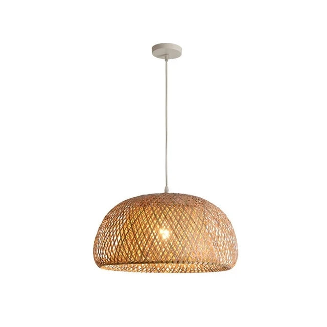 Hand-Woven Bamboo Pendant Light | Natural Wood Lampshade | ZODOLAMP