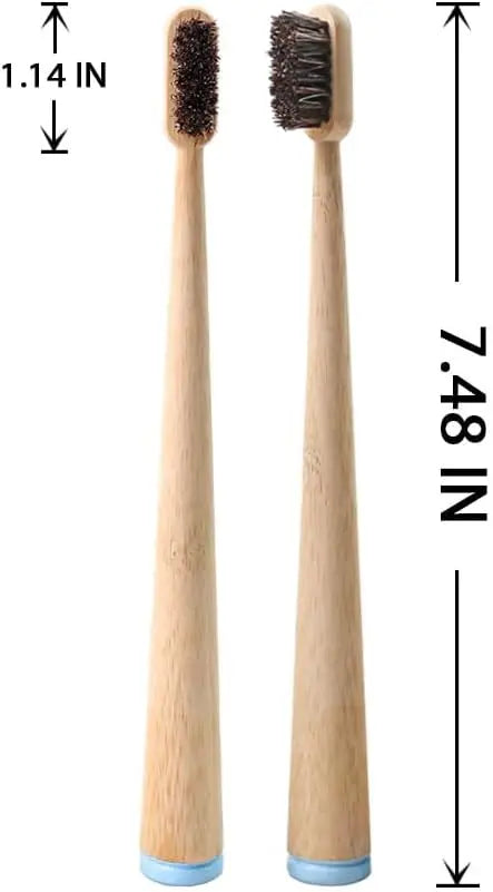 4 or 8 Pack Horse Bristle Bamboo Toothbrushes — Hard Bristle, Plastic-Free
