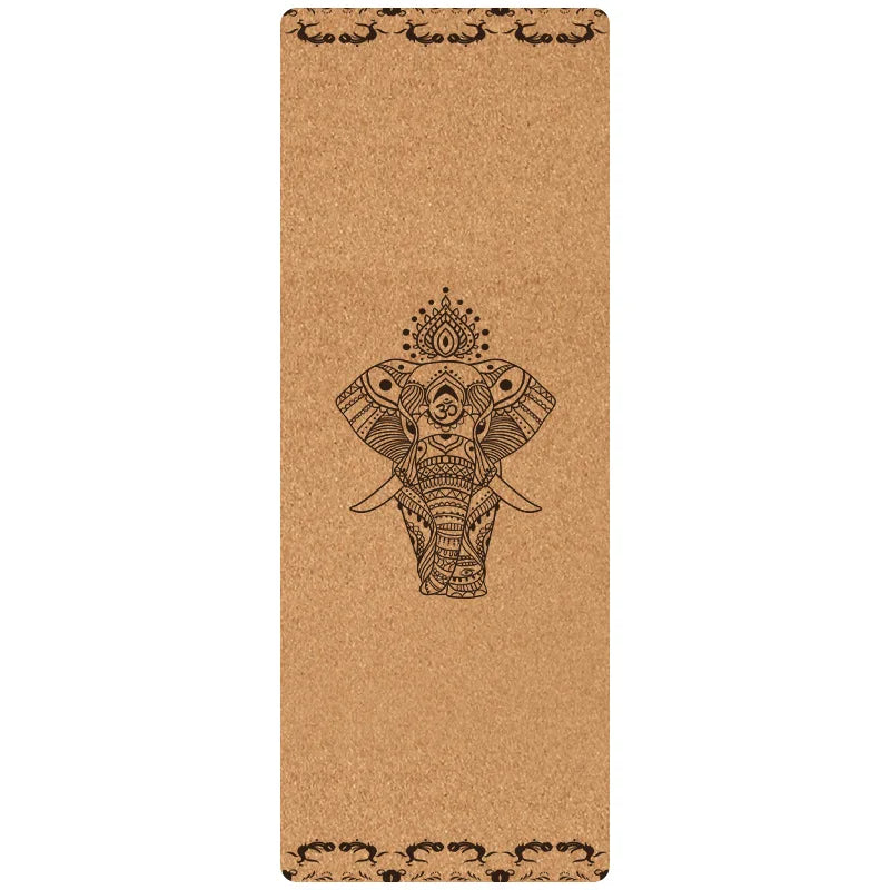 Foldable Cork and Rubber Yoga Mat, 183 × 61 cm